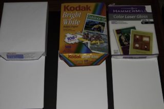 Paper test 1: wb on kodak 108 bright white (center) Paper width =