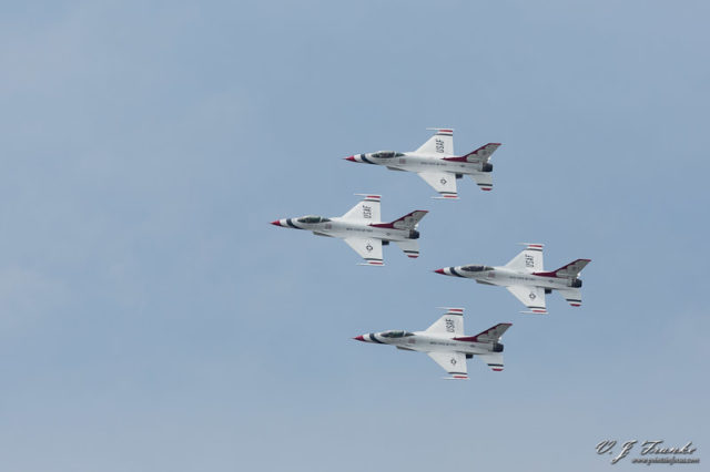 Thunderbirds Diamond Formation Thunderbirds 1 through 4 fly in their diamond formation during a practice run for the 2012 Lauderdale Air Show.