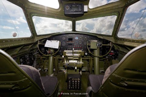 Using the ultra-wide angle of view at 10mm i was able to get entity a b-17's cockpit in one frame without having worry about stitch errors and nodal points.
