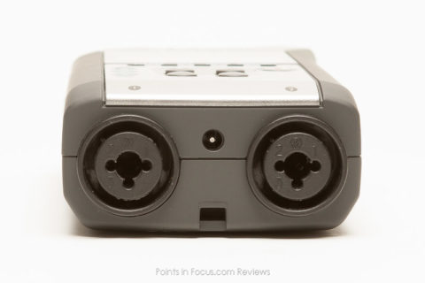 The bottom edge of the h4n has both xlrphone inputs as well dc input.