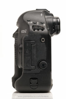 The EOS-1D bodes (for example this 1D mark III), provide 5/8th of an inch of nose releif as seen in this profile shot aligned along the plane of the LCD.