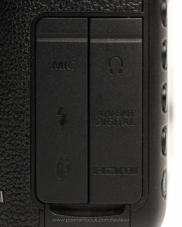 Input and output ports on the 5D mark III covered with their protective flaps.