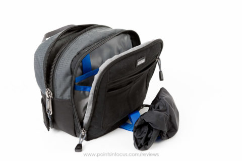 All the pockets open and rain cover on display for speed changer v2.0.