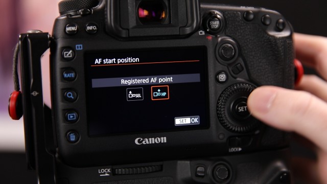 AF on button configuration, start position settings