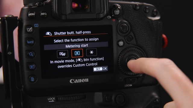 Shutter release configuration screen on the eos 5d mark 4.