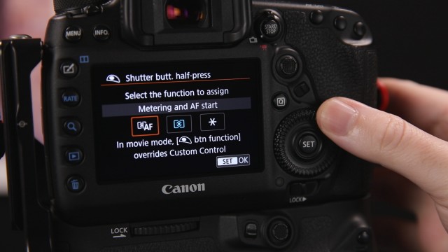 Metering and af start setting for shutter release on the 5d mark 4.