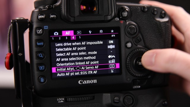 AF3 menu, auto af point ai servo initial selection menu