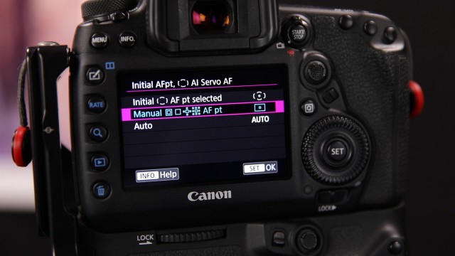 Auto af point initial selection menu