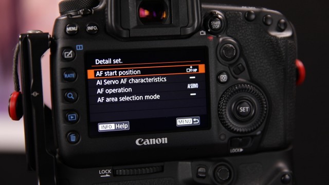 AF on button detail set screen
