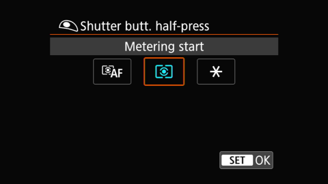 EOS r5 shutter half press customization